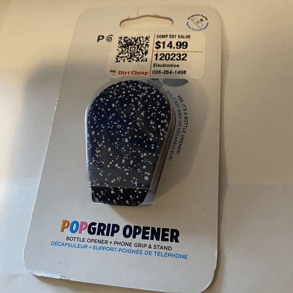 PopSockets: PopGrip Opener - Swappable Grip and Bottle Opener - Blue Speckled